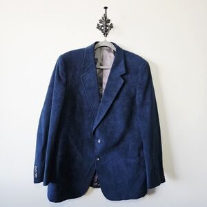 Luxury Hardy Amies Suede Sport Coat Size 46 Blue Blazer